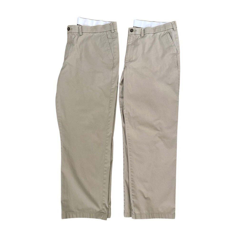 Lot of 2 George Mens Flat Front Kahkis Size 40 x 32 Career Casual Straight Leg